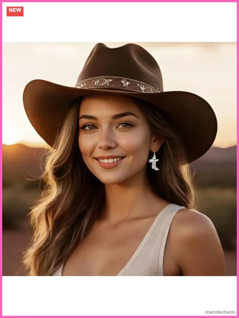Western Boot Earrings Silver Rhinestone Cowboy Dangling Cowgirl Jewelry
